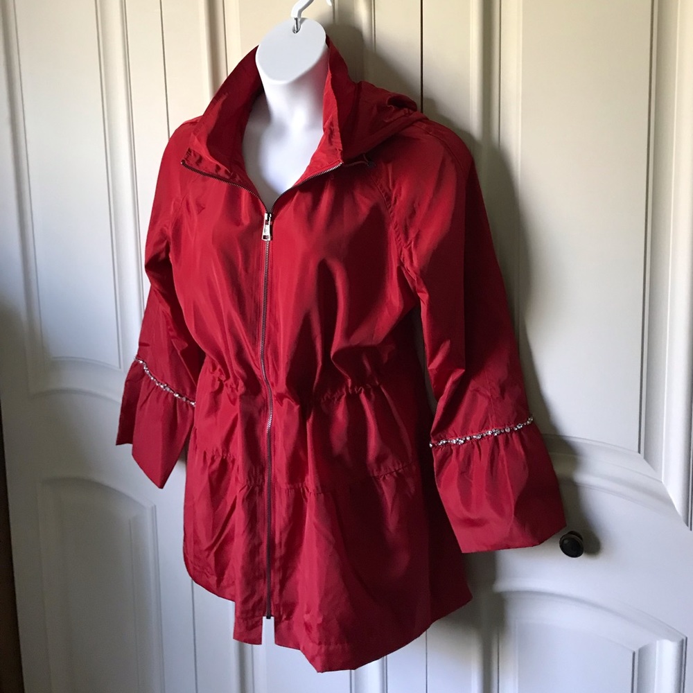 Dennis Basso Embellished Water Resistant Hooded Anorak - Picture 2 of 14